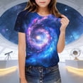 thumbnail image 2 of IVEYRTF Girls Star Print Short Sleeve Top Casual Comfort Design for Everyday Tops Summer Play Cute Style Round Neck Tee(Multicolor#2,3-4 Years), 2 of 9