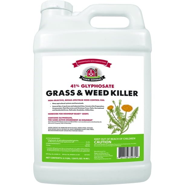 Farm General 41 Glyphosate Weed & Grass Killer 2.5gallon Walmart