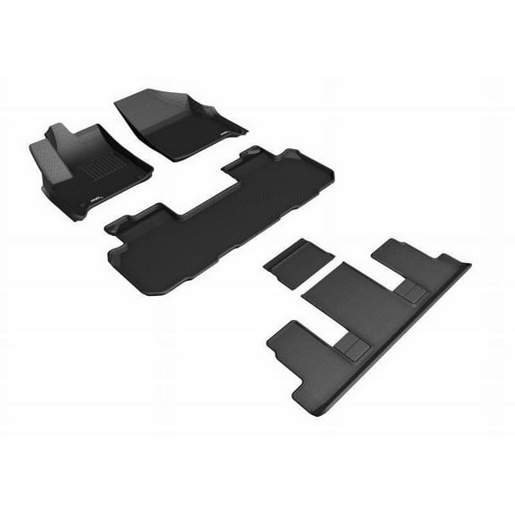 3D MAXpider 2018-2023 Fits Chevrolet Traverse Fit Models With Bucket 2nd Row 1st 2nd 3rd Row Black Kagu Carbon Fiber Embossed Pattern Floor Mat L1CH08601509