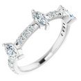 thumbnail image 2 of Marquise Cut Diamond Ring, Three Stone Diamond Engagement Ring, Solitaier With Accents Diamond Ring, Half Eternity Diamond Wedding Ring, 925 Sterling Silver, 2.3 Ct Simulated Diamond, 2 of 5