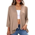 thumbnail image 2 of Gpaecead Women's Classic Long Sleeve Cardigan Casual Open Front Solid Loose Cardigans Brown, 2 of 7