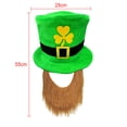 thumbnail image 3 of Kaemgyyd 2 PC St Patricks Day Hat Trendy Patrick Party Green Top Hat with Beard St. Patrick's Day Accessories for Men and Women, 3 of 5
