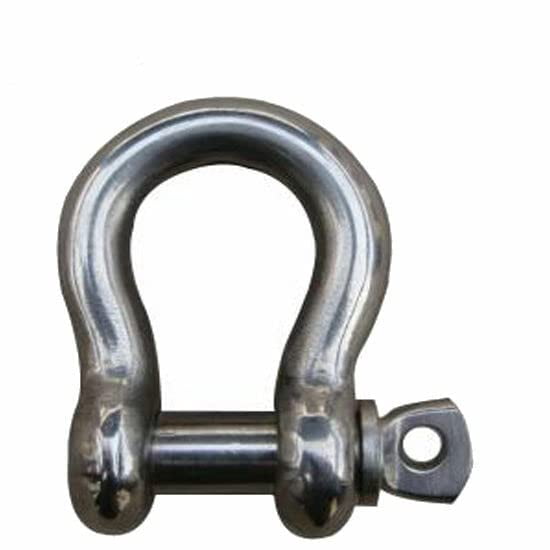MarineNow US Type 316 Stainless Steel Bow Shackle with Over Size Screw Pin for Anchor, Towing, Off Road Recovery (0.375" 3/8 with 7/16" Pin 1.1T WLL, 01-Pack)