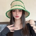 thumbnail image 6 of ROZYARD Skin-friendly Wide Brim Bucket Hat Crochet Color Matching Crochet Fisherman Hats, 6 of 20