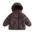 thumbnail image 2 of Lutiedan Hooded Puffer Jacket for Girls Zip Up Quilted Warm Outerwear Casual Long Sleeve Winter Coat with Pockets Size 1-10, 2 of 7
