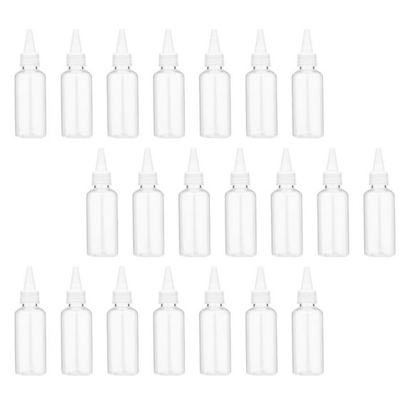 35Pcs 30ml Clear Plastic Bottle Squeeze Applicator Dispenser with Pointed Mouth