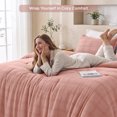 thumbnail image 6 of Regency Heights King/Cal King Comforter Set, 3-Piece Waffle Weave Textured Bedding Set with Soft Lightweight Comforter and Pillow Shams, Cozy 3D Textured Design for All Season, Blush Pink, 6 of 11