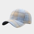 thumbnail image 3 of Clossjun Women Men Stylish Plaid Baseball Cap Fall Winter Warm Classic Hat Soft Casual Dad Hat for Outdoor Sport Light Blue, 3 of 6