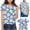 Blue, variant on Kid Round Neck T-Shirts Girls Short Sleeve Sweatshirt Printed Fashionable Cotton Shirt Top Black Size 5 Years
