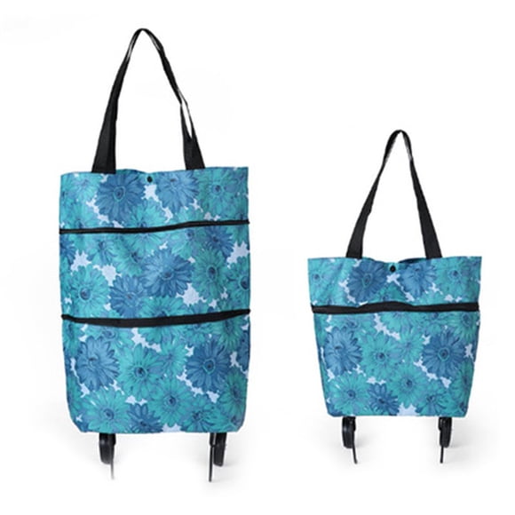 Heavy Duty Stair Climber Cart with Foldable Chair Adjustable Elastic Rope Bigger Waterproof Shopping Bag Colorful Ripples
