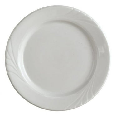 Tuxton Sonoma Porcelain White Embossed 9-Inch Plate, Pack of 24
