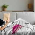 thumbnail image 3 of Unicorn Cat Soft Flannel Fleece Throw Blanket, Urban Fantasy Theme Cat with Pink Wings and Horn Vintage Fiction Art, Cozy Plush for Indoor and Outdoor Use, 50" x 60", Pink Black, by Ambesonne, 3 of 5