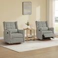 thumbnail image 2 of Spruce & Spring Swivel Glider Recliner Chair for Living Room & Nursery, Chenille Fabric, Black & Cream Plaid, 2 of 12