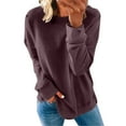 thumbnail image 1 of pxiakgy Chandail Décontracté à Manches Longues pour Femmes Automne Hiver Col Rond Couleur Unie bronze + s, 1 of 5