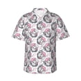thumbnail image 2 of Xecao Poodle Dog print Hawaiian shirt - a stylish short-sleeve button-down for men, perfect for casual beach and tropical outings., 2 of 9
