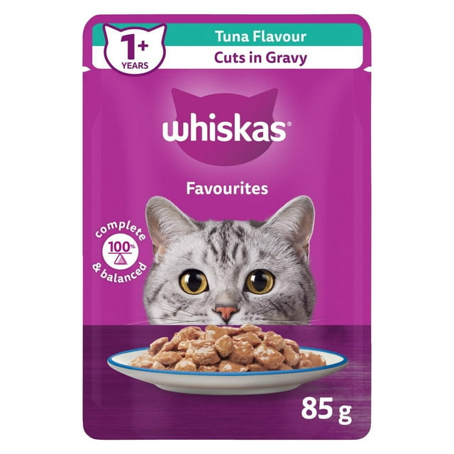 WHISKAS FAVOURITES Cuts in Gravy Tuna Flavour Pouch Adult Wet Cat Food