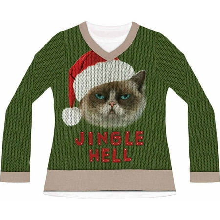 Jingle Hell Cat Ugly Christmas Men's Adult Halloween