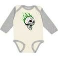 thumbnail image 3 of Inktastic Retro Skull Boys or Girls Long Sleeve Baby Bodysuit, 3 of 5