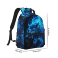 thumbnail image 2 of Honeii Ice Blue Fire Wolf Print Backpack for School,15.6 inch Laptop Back Pack for High School and College Students, Waterproof Computer Bookbag-One Size, 2 of 6