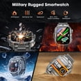 thumbnail image 2 of Smartwatch for Men with Fitness Tracker, 2.01-inch Answer/Make Calls/100+ Sport Modes, IP68 Waterproof, men's Military Smartwatch compatible with Android IPhone Devices (Black), 2 of 7