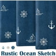 thumbnail image 5 of Tan and White Shower Curtain Nautical Simple Fabric Shower Curtain for Bathroom Ocean Theme Sailboat Waterproof in Bath 72x72 inches Shower Curtains Set with Curtain Hooks, 5 of 6
