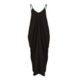thumbnail image 6 of Bigersell Women Dresses Women's Fashion Knot Strap Shirred Back Solid Boho Sleeveless Slip Dress Big & Tall Mini Dress Style 19400, Female Mid-Length Dresses Black XXL, 6 of 9