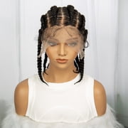 Synthetic Full Lace Cornrow Box Braids Wig 14Inches Short Braided Lace Front Wigs for Women Jumbo Knotless Box Braid Lace Wigs