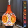 thumbnail image 1 of Mosaic Glass Diffuser, Tiffany Aromatherapy Diffuser 7 Color Changing Turkish LED Cold Air Diffuser Sunflower Moroccan Essential Oils for Diffusers for Home Office, 1 of 8
