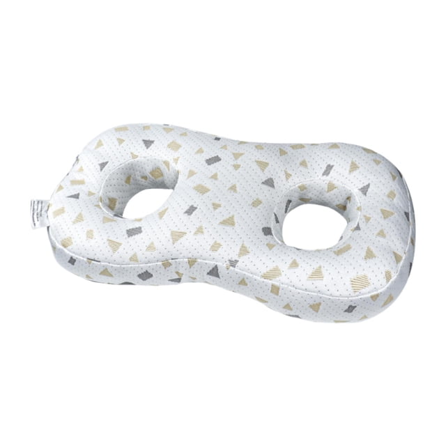 Protector de orificios para los oídos con 2 orificios, almohada de soporte suave para tapones para los oídos, relajación, Gris