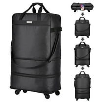 Hanke Suitcases with Wheels Expandable Foldable Luggage Bag Suitcase Collapsible Rolling Travel Bag Duffel Bag for Men Women Lightweight Suitcases,Black
