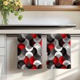 thumbnail image 7 of Red Grey Abstract Kitchen Towels Set of 4, Modern Geometric Ombre Artwork Absorbent Dish Towels for Kitchen, Microfiber Hand Towel, Quick Drying Tea Towel for Cleaning Decorative Dishcloths, 7 of 7