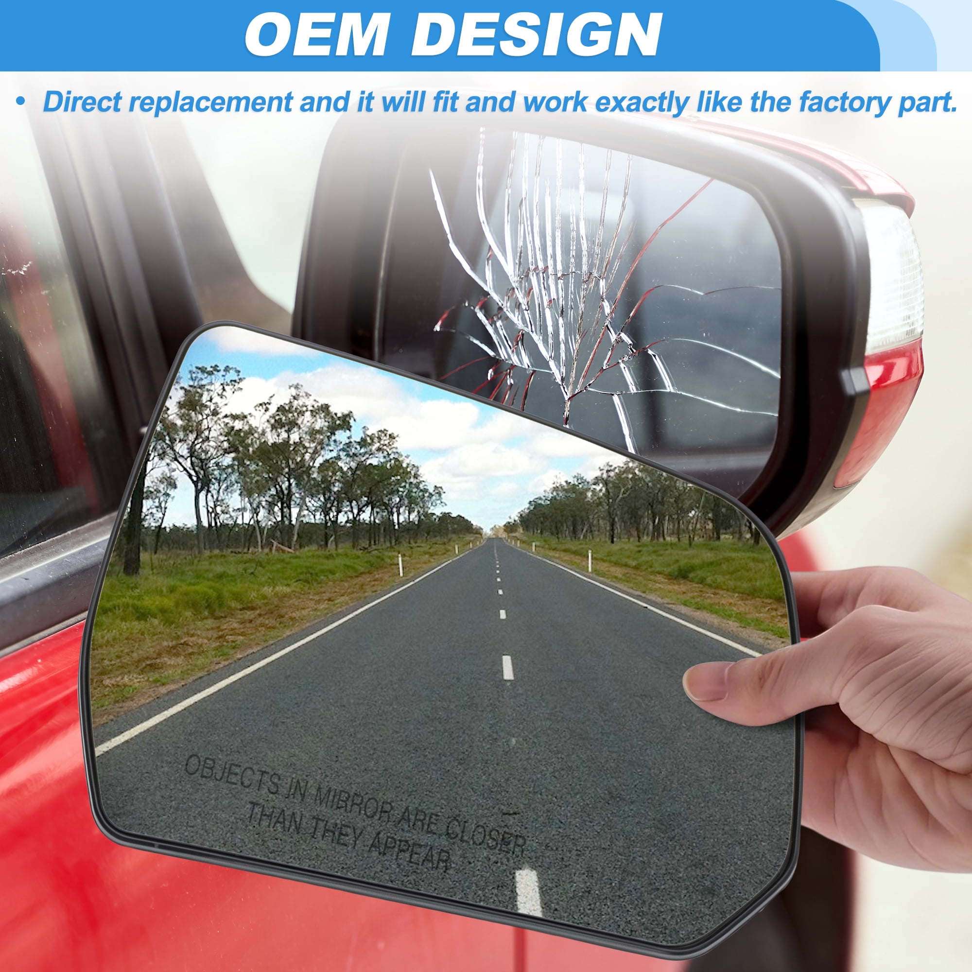 Unique Bargains Heated Mirror Glass for GMC Acadia for Chevrolet Traverse Right Side