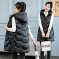 thumbnail image 2 of Chaleco grueso con capucha para mujer, abrigo sin mangas, talla grande, largo, cálido, chaleco de algodón, Tops de invierno, nuevo, 2022, 2 of 4