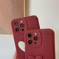 thumbnail image 2 of Compatible with iPhone 14 Pro Case, Cute 3D Love Heart for Girls Women Shockproof Soft Silicone Lens Protection Case with Wristband Stand for iPhone 14 Pro, Red Love Heart, 2 of 12