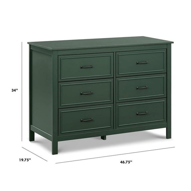 DaVinci Charlie 6-Drawer Double Dresser in Forest Green - Walmart.com