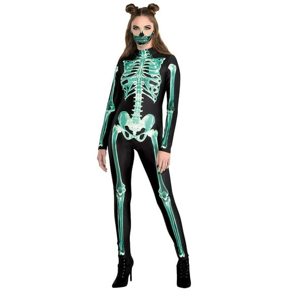 Glowing Skeleton Catsuit Adult - L/XLarge