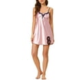 thumbnail image 2 of Unique Bargains Women's Sleepwear Lounge Spaghetti Strap Cami Dress Satin Nightgown, 2 of 5
