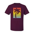 thumbnail image 2 of Tropical Palm Tree Silhouette | Mens Pop Culture Graphic T-Shirt, Maroon, Medium, 2 of 4