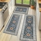 thumbnail image 1 of MeyJey Juego de Tapetes de Cocina Vintage, Juego de 3 Piezas Antideslizantes, Tapete Lavable a Máquina para el Piso Del Hogar y la Sala de Estar, Azul, 1 of 14