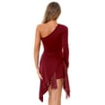 thumbnail image 2 of iEFiEL Womens Latin Ballroom Dance Costume Asymmetrical One Shoulder Performance Dance Dresses, 2 of 7