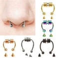 thumbnail image 3 of YongCo Magnetic Septum Nose Ring Horseshoe Fake Nose Ring Hoop Non-Piercing Jewelry Ins, 3 of 11