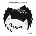 thumbnail image 5 of Rocae Cat Meow Printed Heat Resistant Place Mats,Classic Hemstitch Cloth Fabric Placemats Imitation Linen Place Mat Table Mats 18x12 inch, 5 of 5