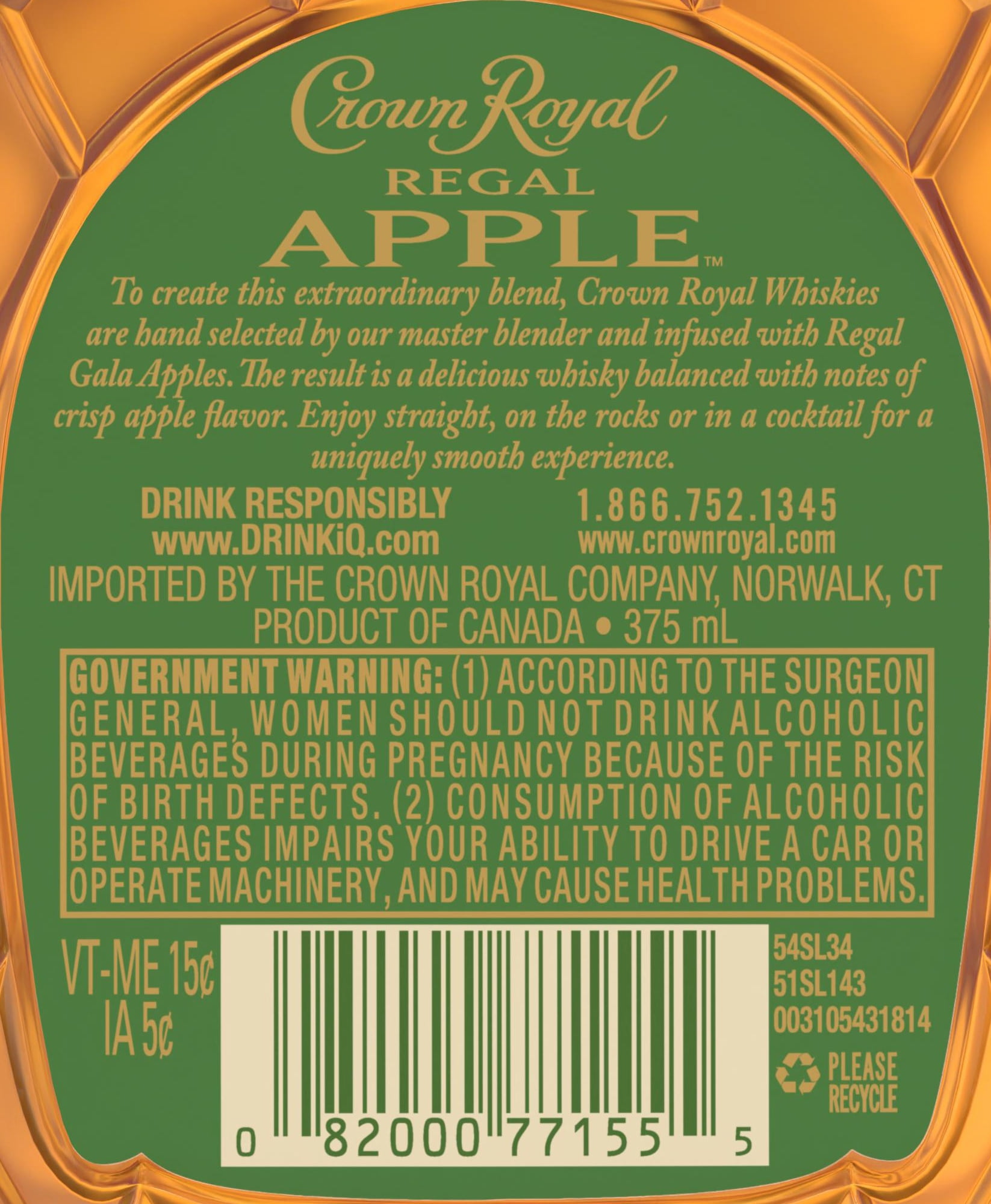 Free 152 Crown Royal Regal Apple Whisky Nutrition Facts SVG PNG EPS DXF