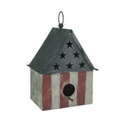 Gerson Rustic Metal Americana Hanging Bird House Garden Farmhouse Decor