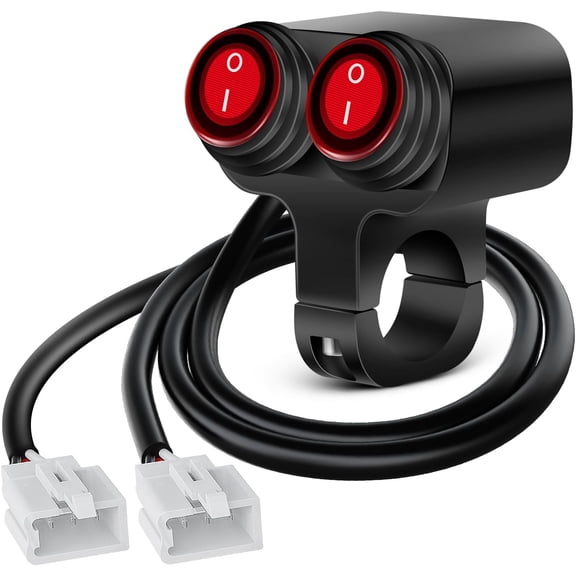 Nilight Motorcycle Handlebar Switch Plug and Play 12V ATV Light Switches Dual Push Button Waterproof ON Off for UTV Driving Lights Fits 22mm Handlebars
