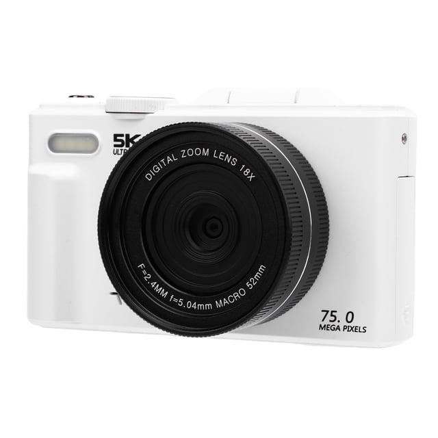 Cámara Digital De 5k 75MP Con Pantalla Flip, Cámara De Video Wifi HD De 18x Para Fotografía, Zoom Digital 18x, Pantalla LCD De 3.0 Pulgadas, Enfoque Automático, Flash
