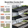 thumbnail image 4 of Brand Man Propane 6-Burner Combo Gas Grill with Flat Top Griddle, Heavy Duty 2-in-1 BBQ with Stainless Steel Lids for Outdoor Barbecue, 4 of 9