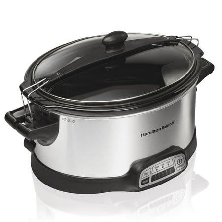 Hamilton Beach Programmable Stay or Go Oval Shaped 6 Quart Slow Cooker | 33466