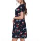 thumbnail image 2 of Fotbe Vintage Rose Vestido Largo de Moda para Mujer, Vestido Tipo Camiseta con Manga Corta y Estilo Casual a Rayas y Bloques de Color, 2 of 6