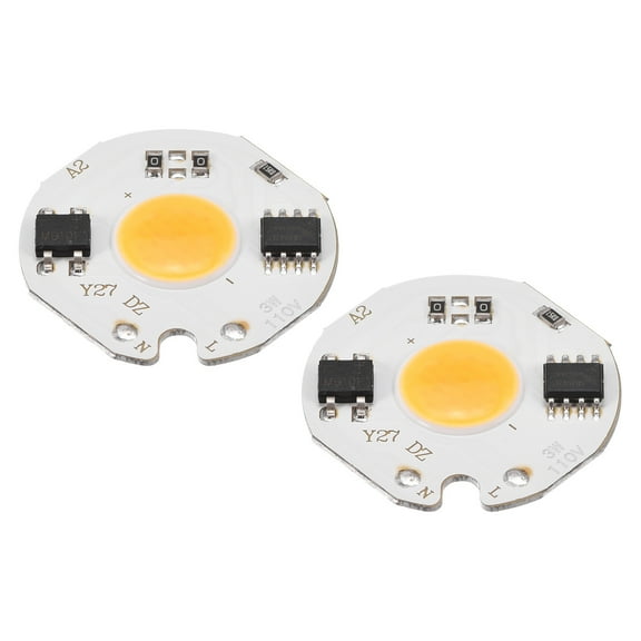 Uxcell LED Chip Bulb 110V 3W Warm White 3000-3200K High Power Floodlight Lamp Module Aluminium Board 2 Pack